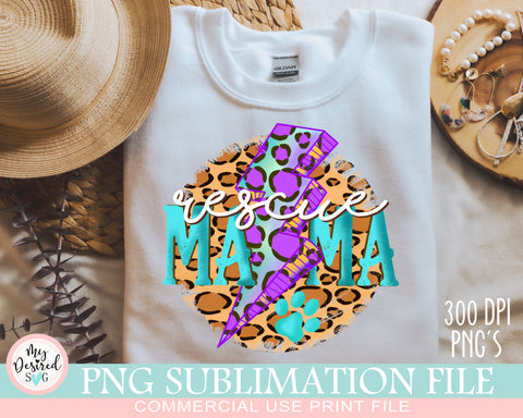 Rescue Mama PNG, Digital Png File Dog Mama, Leopard Mom sublimation PNG, Mom shirt sublimation file, Mom PNG design, Digital Download Sublimation MyDesiredSVG 