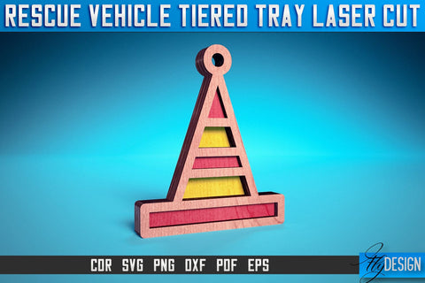Rescue Vehicle Tiered Tray Laser Cut SVG | Rescue Vehicle Tiered Tray Laser Cut SVG Design | CNC Files SVG Fly Design 