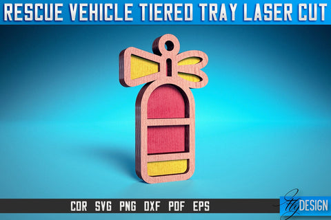 Rescue Vehicle Tiered Tray Laser Cut SVG | Rescue Vehicle Tiered Tray Laser Cut SVG Design | CNC Files SVG Fly Design 
