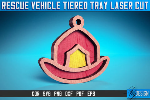 Rescue Vehicle Tiered Tray Laser Cut SVG | Rescue Vehicle Tiered Tray Laser Cut SVG Design | CNC Files SVG Fly Design 