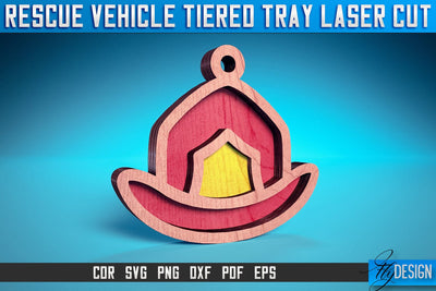 Rescue Vehicle Tiered Tray Laser Cut SVG | Rescue Vehicle Tiered Tray Laser Cut SVG Design | CNC Files SVG Fly Design 