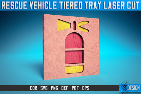 Rescue Vehicle Tiered Tray Laser Cut SVG | Rescue Vehicle Tiered Tray Laser Cut SVG Design | CNC Files SVG Fly Design 