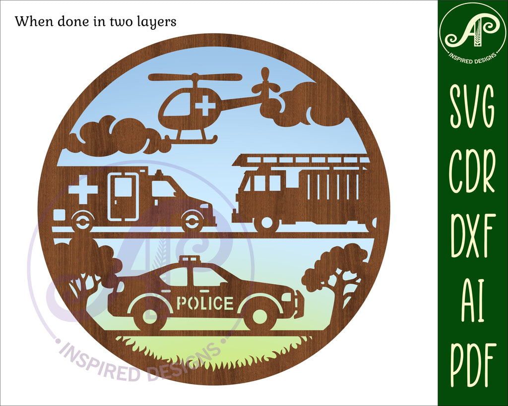 Rescue vehicles wall art sign, SVG file. vector file - So Fontsy
