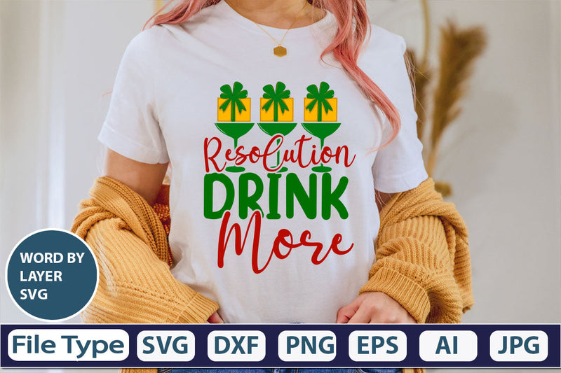 Resolution Drink More SVG Cut File SVG DesignPlante 503 