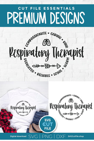 Respiratory therapist svg with round circle for men or women SVG SVG Cut File 