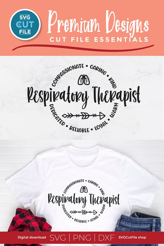 Respiratory therapist svg with round circle for men or women SVG SVG Cut File 