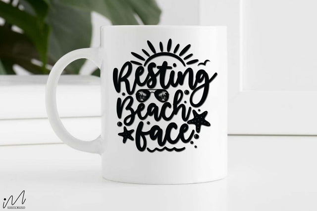 Resting Beach face 2svg,Summer vibes svg, Summer t shirt svg, Vacation Svg, Ocean Svg Svg, Beach Svg, Beach t shirt svg, Summer mug svg, Beach time svg, Summer Cut Files, Hello summer svg, Lake time SVG Isabella Machell 