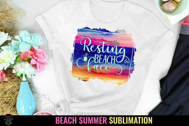 Resting Beach Face I Summer Sublimation I Beach Sublimation Sublimation Happy Printables Club 