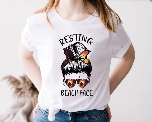 Resting Beach Face Sublimation, Instant Digital Download, Messy Bun PNG, Funny Summer Shirt Png, Vacation png, Summer Beach Sublimation iStyleDesign 