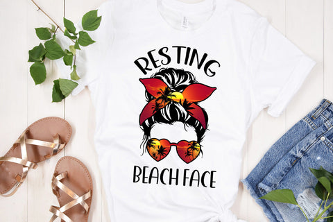 Resting Beach Face Sublimation Sublimation Happy Printables Club 