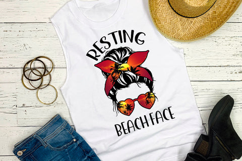 Resting Beach Face Sublimation Sublimation Happy Printables Club 