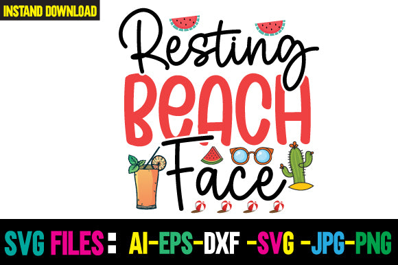 Resting Beach Face SVG Cut File SVG Newmockups 