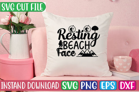 Resting Beach Face SVG Cut File SVGs, Quotes and Sayings, Food & Drink, Holiday,On Sale, SVG Studio Innate 