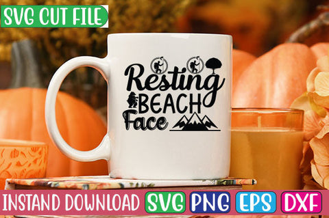 Resting Beach Face SVG Cut File SVGs, Quotes and Sayings, Food & Drink, Holiday,On Sale, SVG Studio Innate 