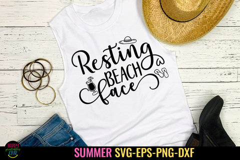 Resting Beach Face SVG I Beach SVG I Summer SVG I Cut Files SVG Happy Printables Club 