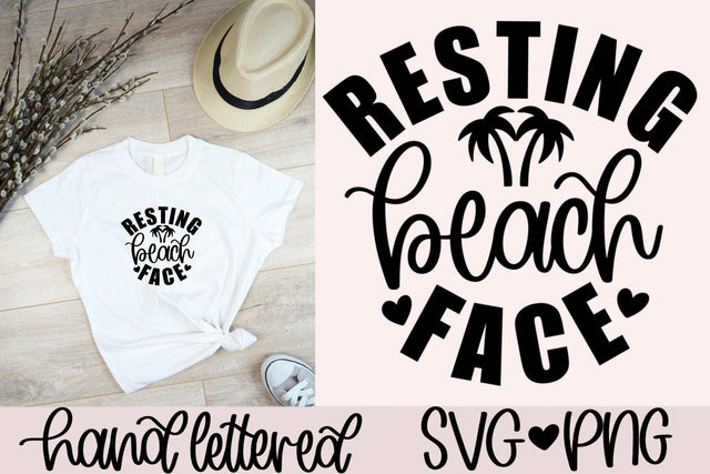 Resting beach face svg, summer quote svg, beach face svg, funny beach svg, beach bag svg, summer shirt svg, handlettered svg, beach life svg SVG AnitaAlyiaLettering 