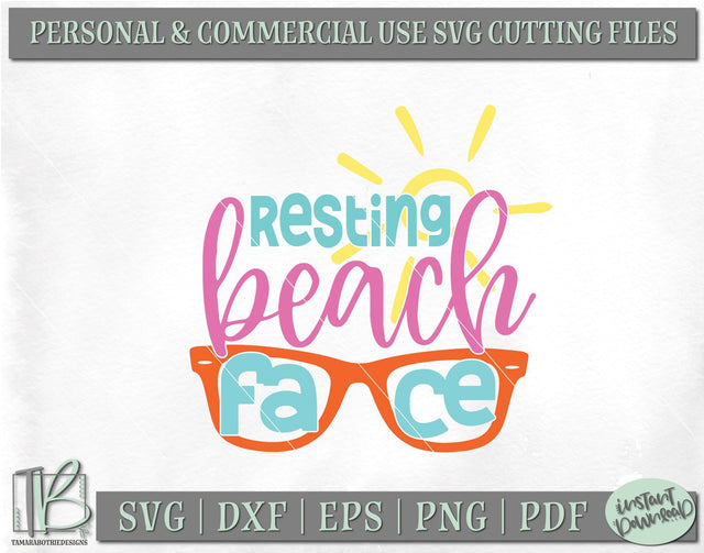 Resting Beach Face SVG, Summer Quote SVG, Beach SVG SVG TB Designs 