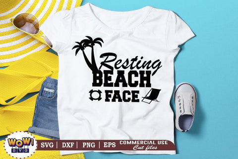 Resting beach face svg, Summer svg, Beach svg, Png, Dxf SVG Wowsvgstudio 