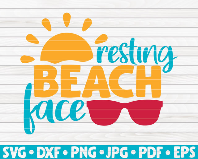 Resting beach face SVG | Summertime quote SVG HQDigitalArt 