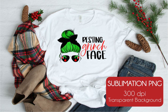 Resting Grinch Face | Christmas Sublimation PNG Sublimation DIYxe Designs 