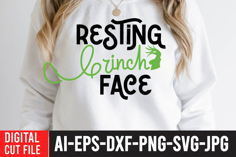 Resting Grinch Face SVG Cut File SVG BlackCatsMedia 