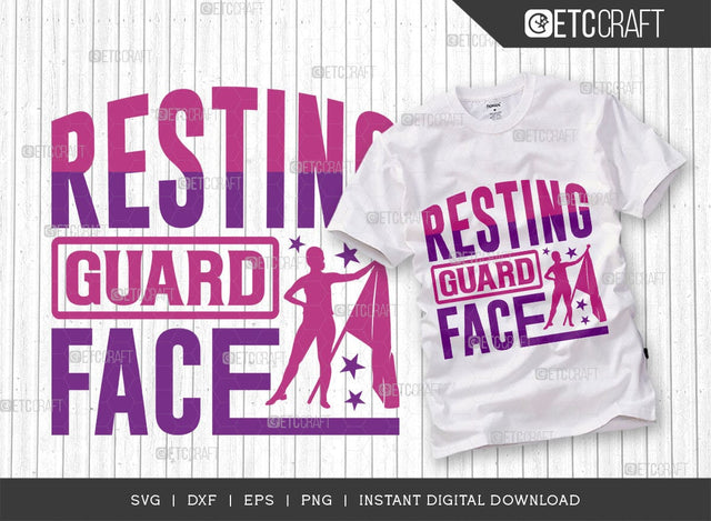 Resting Guard Face SVG Cut File, Marching Band Svg, Color Guard Svg, Color Guard Mom Svg, Color Guard Flag Svg, Color Guard Quotes, ETC T00617 SVG ETC Craft 