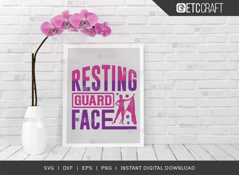 Resting Guard Face SVG Cut File, Marching Band Svg, Color Guard Svg, Color Guard Mom Svg, Color Guard Flag Svg, Color Guard Quotes, ETC T00617 SVG ETC Craft 