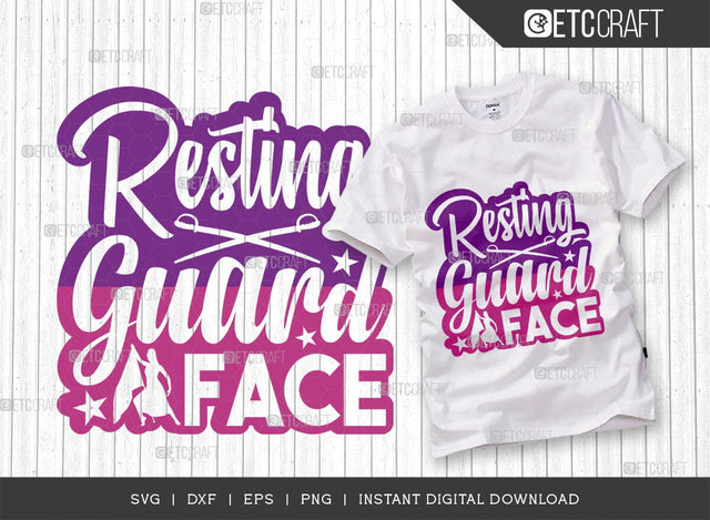 Resting Guard Face SVG Cut File, Marching Band Svg, Color Guard Svg, Color Guard Mom Svg, Color Guard Flag Svg, Color Guard Quotes, ETC T00617 SVG ETC Craft 