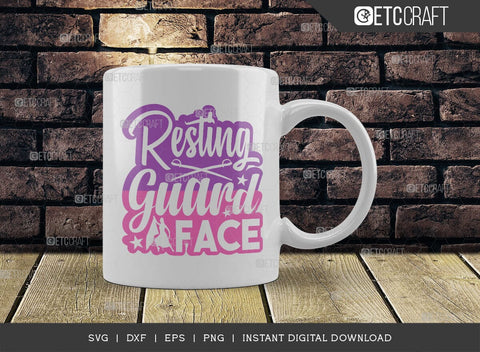 Resting Guard Face SVG Cut File, Marching Band Svg, Color Guard Svg, Color Guard Mom Svg, Color Guard Flag Svg, Color Guard Quotes, ETC T00617 SVG ETC Craft 