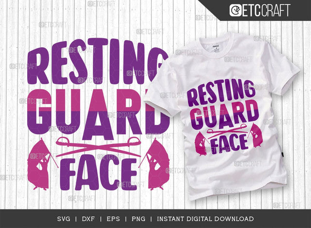Resting Guard Face SVG Cut File, Marching Band Svg, Color Guard Svg, Color Guard Mom Svg, Color Guard Flag Svg, Color Guard Quotes, ETC T00617 SVG ETC Craft 