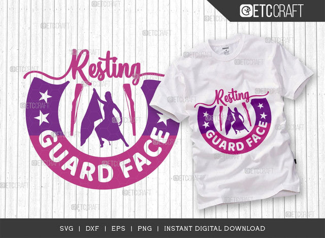 Resting Guard Face SVG Cut File, Marching Band Svg, Color Guard Svg, Color Guard Mom Svg, Color Guard Flag Svg, Color Guard Quotes, ETC T00617 SVG ETC Craft 