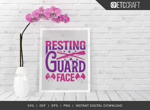 Resting Guard Face SVG Cut File, Marching Band Svg, Color Guard Svg, Color Guard Mom Svg, Color Guard Flag Svg, Color Guard Quotes, ETC T00617 SVG ETC Craft 
