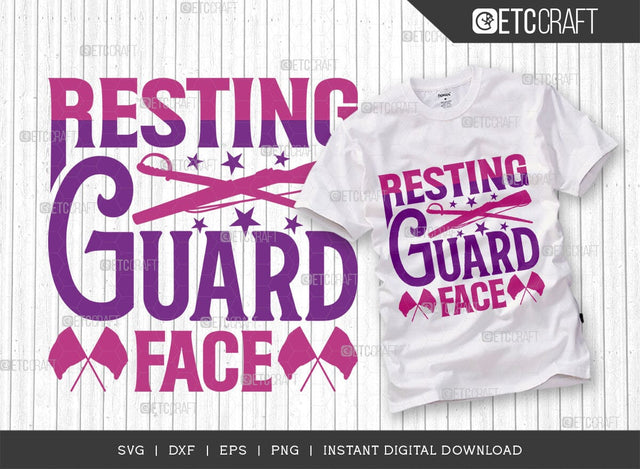 Resting Guard Face SVG Cut File, Marching Band Svg, Color Guard Svg, Color Guard Mom Svg, Color Guard Flag Svg, Color Guard Quotes, ETC T00617 SVG ETC Craft 