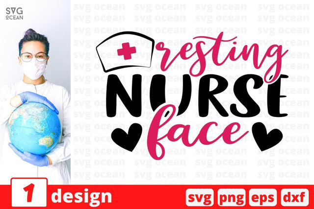 Resting nurse face SVG Cut File SVG SvgOcean 
