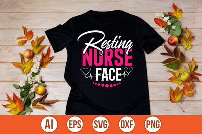 resting nurse face t-shirt design SVG shah alam 