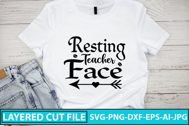 Resting Teacher Face SVG Cut File SVG Syaman 