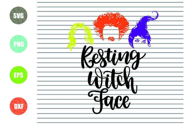 Resting Witch Face (2) - Halloween SVG PNG DXF EPS Cut Files SVG Artstoredigital 