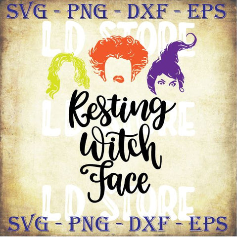 Resting Witch Face (2) - Halloween SVG PNG DXF EPS Cut Files SVG Artstoredigital 