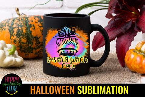 Resting Witch Face Halloween Sublimation- Resting Witch Face Sublimation Happy Printables Club 