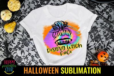 Resting Witch Face Halloween Sublimation- Resting Witch Face Sublimation Happy Printables Club 