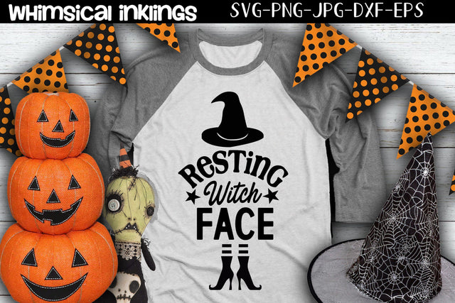 Resting Witch Face-Halloween SVG SVG Whimsical Inklings 