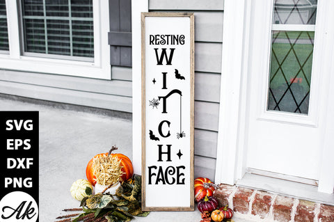 Resting witch face Porch Sign SVG akazaddesign 