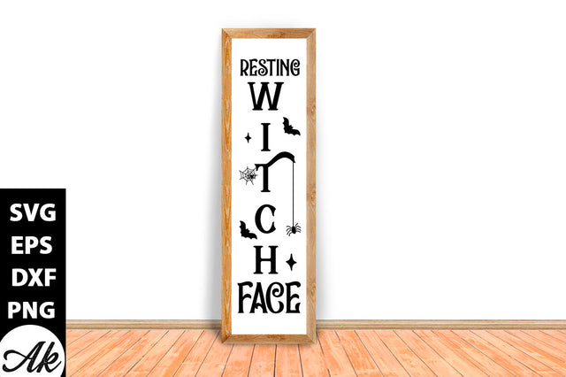 Resting witch face Porch Sign SVG akazaddesign 