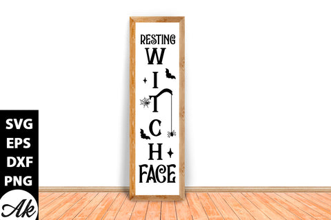 Resting witch face Porch Sign SVG akazaddesign 