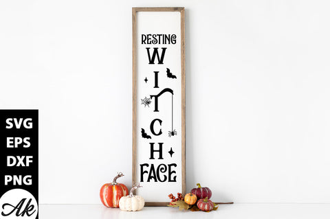 Resting witch face Porch Sign SVG akazaddesign 