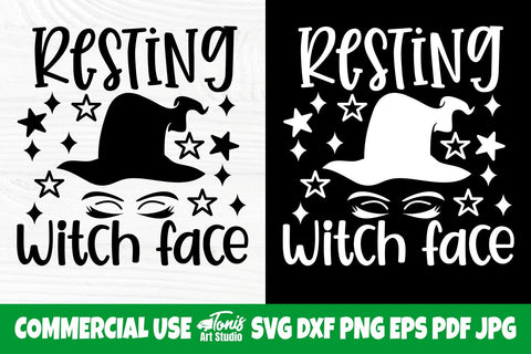 Resting Witch Face SVG Cut File, Halloween Svg Png SVG TonisArtStudio 