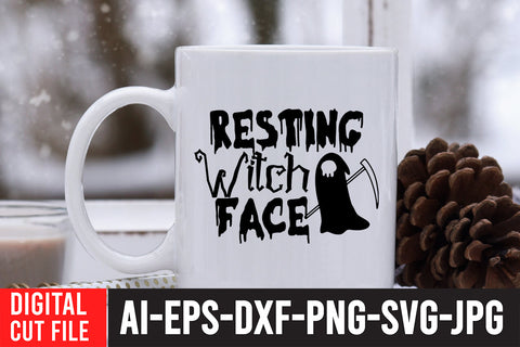 Resting Witch Face SVG Design SVG BlackCatsMedia 