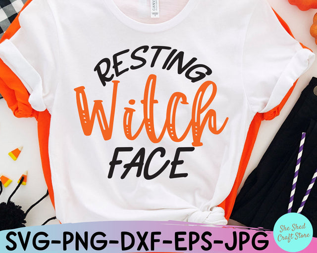 Resting Witch Face Svg, Funny Halloween Svg, Mom Halloween SVG She Shed Craft Store 