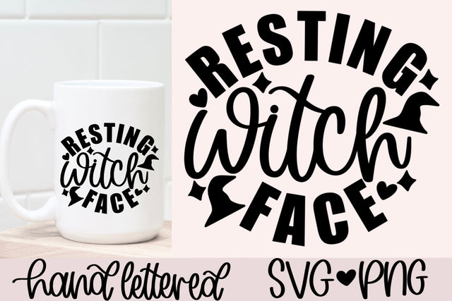 Resting witch face svg, funny halloween svg, witch shirt svg, halloween shirt svg, halloween mug svg, hand lettered svg, funny witch svg SVG AnitaAlyiaLettering 