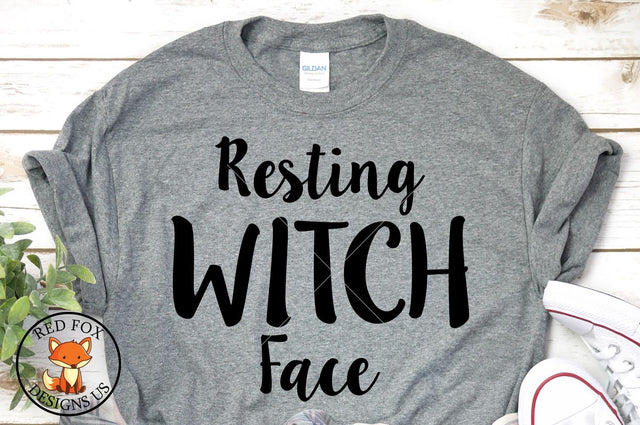 Resting Witch Face SVG | Halloween Cut Files | SVG PNG DXF SVG RedFoxDesignsUS 